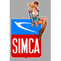 SIMCA Pin Up Vintage droite Sticker vinyle laminé