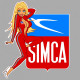 SIMCA Pin Up droite Sticker vinyle laminé