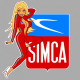 SIMCA Rght Pin Up Laminated decal