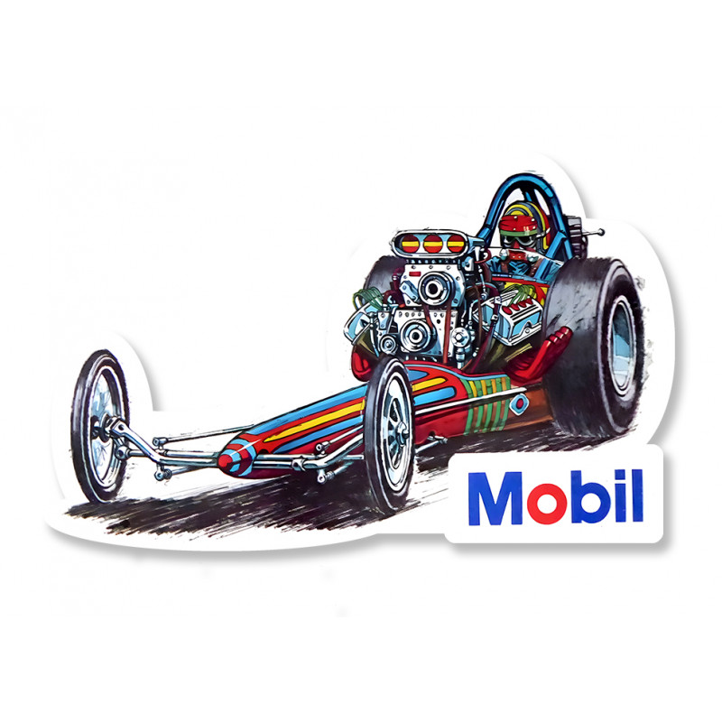 MOBIL Dragster Sticker vinyle laminé - cafe-racer-bretagne.clicboutic.com