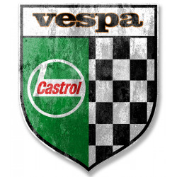 CASTROL  VESPA Vieilli  Sticker vinyle laminé