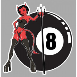 left Pin up Devil Laminated decal