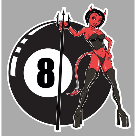 Pin up Diablesse droite Sticker vinyle laminé