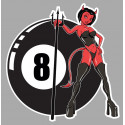 Pin up Diablesse droite Sticker vinyle laminé