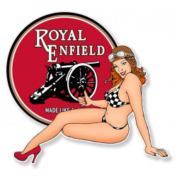 ROYAL ENFIELD Pin Up gauchee Sticker vinyle laminé