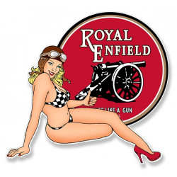 ROYAL ENFIELD Pin Up gauche Sticker vinyle laminé