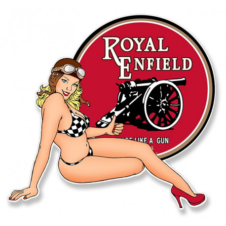 ROYAL ENFIELD Pin Up gauche Sticker vinyle laminé