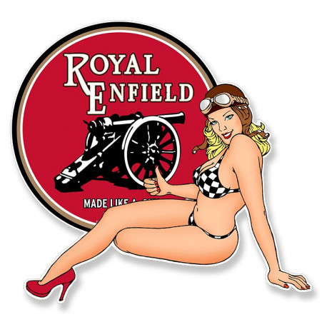 ROYAL ENFIELD Pin Up gauche Sticker vinyle laminé