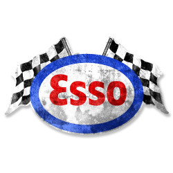ESSO Flags  Sticker " dessiné vieilli " vinyle laminé