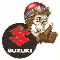 SUZUKI Skull droit  Sticker vinyle laminé