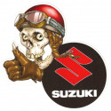 SUZUKI Skull gauche  Sticker vinyle laminé