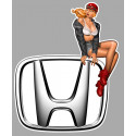 HONDA  right Pin Up laminated decal