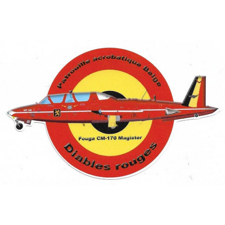 FOUGA Magister Patrouille acrobatique Belge Sticker vinyle laminé