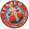 TEXACO Pin up  Sticker vinyle laminé