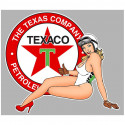 TEXACO  left Pin Up laminated vinyl decal