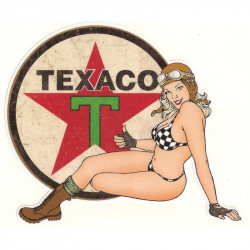 TEXACO  Pin Up gauche Sticker vinyle decoupé
