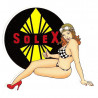 SOLEX Pin Up gauche Sticker vinyle decoupé