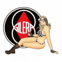GILERA Pin Up Sticker vinyle laminé gauche