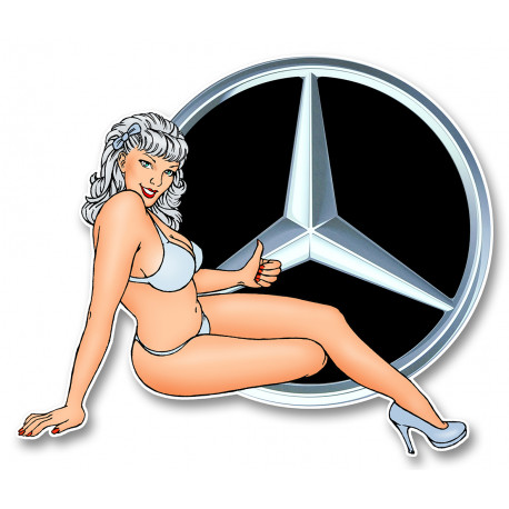 MERCEDES BENZ  right Pin Up laminated decal