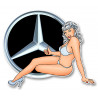MERCEDES BENZ  left Pin Up laminated decal