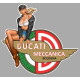 DUCATI Vintage left Pin Up laminated decal