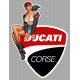 DUCATI Vintage Pin Up gauche Sticker vinyle laminé