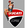 DUCATI Vintage Pin Up gauche Sticker vinyle laminé
