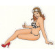 Pin Up  Racing  Sticker UV 75mm x 60mm