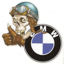 BMW Skull Moitard Sticker UV  75mm X 75mm