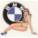 BMW Pin Up Left laminated decal