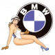 BMW Pin Up Sticker UV  75mm x 75mm