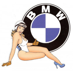 BMW Pin Up Sticker UV  75mm x 75mm