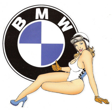 BMW Pin Up Sticker UV  150mm x 150mm