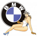 BMW  left Pin Up laminated  decal