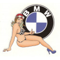 BMW right Pin Up laminated decal