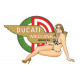 DUCATI Meccanica Pin Up gauche Sticker vinyle laminé