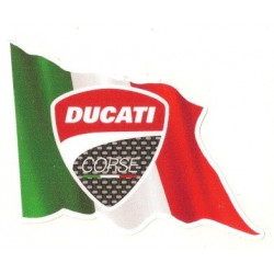 DUCATI left Flag laminated decal