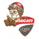 DUCATI Skull gauche Sticker vinyle laminé