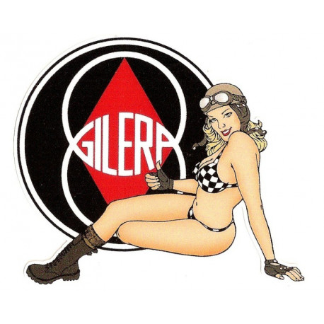 GILERA Pin Up Sticker UV  75mm x 65mm 