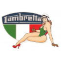 LAMBRETTA  Pin Up left laminated decal