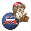 MOTOBECANE " M " Skull droit Sticker vinyle laminé