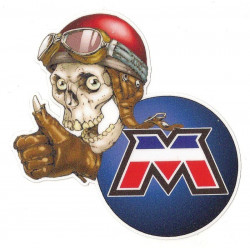 MOTOBECANE " M " Skull Sticker UV 75mm x 75mm