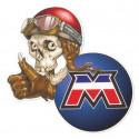 MOTOBECANE " M " Skull left laminated decal