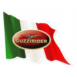 MOTO GUZZI " Guzzirider "  Flag Sticker UV 75mm x 55mm