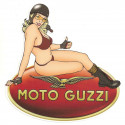 MOTO GUZZI  Pin Up droite Sticker vinyle laminé