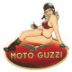 MOTO GUZZI  left Pin Up laminated vinyl decal