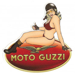 MOTO GUZZI  Pin Up Sticker UV 75mm x 75mm