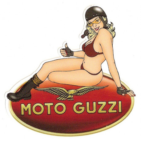 MOTO GUZZI  Pin Up Sticker UV 75mm x 75mm