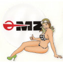 MZ  Pin Up Sticker gauche vinyle laminé