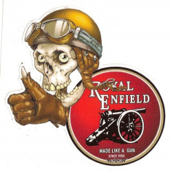 ROYAL ENFIELD Skull  Sticker UV 75mm x 70mm